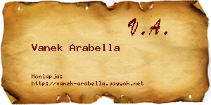 Vanek Arabella névjegykártya